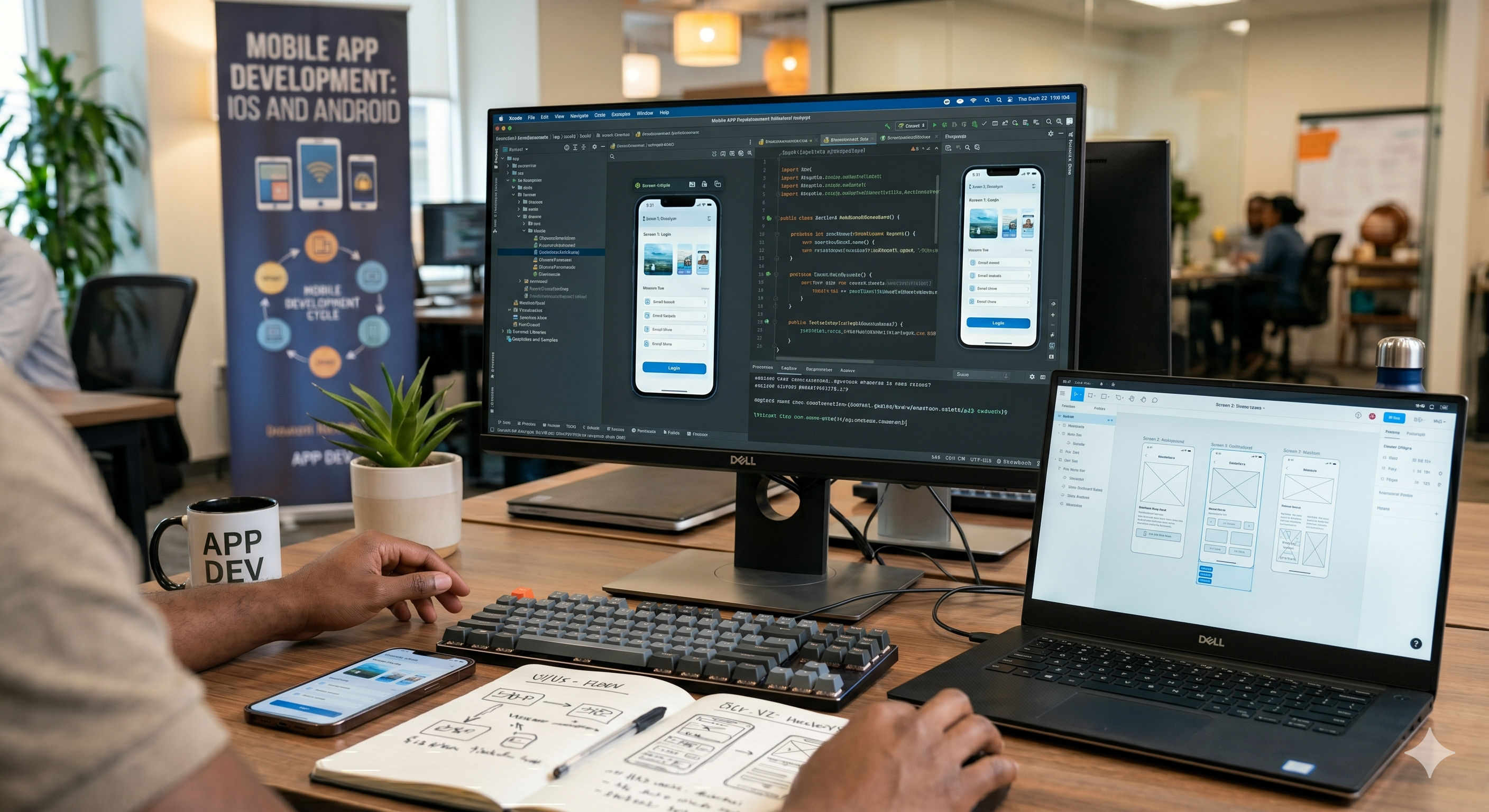 Black professional using a smartphone for mobile business workflow
